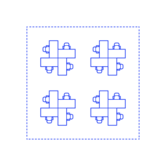 Layouts Open Offices Clusters Pinwheel Editable Svg Line Art, Free Vectors File